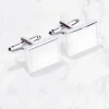Palenzo Cérémonie | Accessoires Et Chaussures | Boutons de manchettes - Métal argenté rectangles blancs