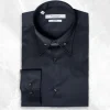 Palenzo Prêt-à-porter | Chemise col anglais avec barrette - Noir