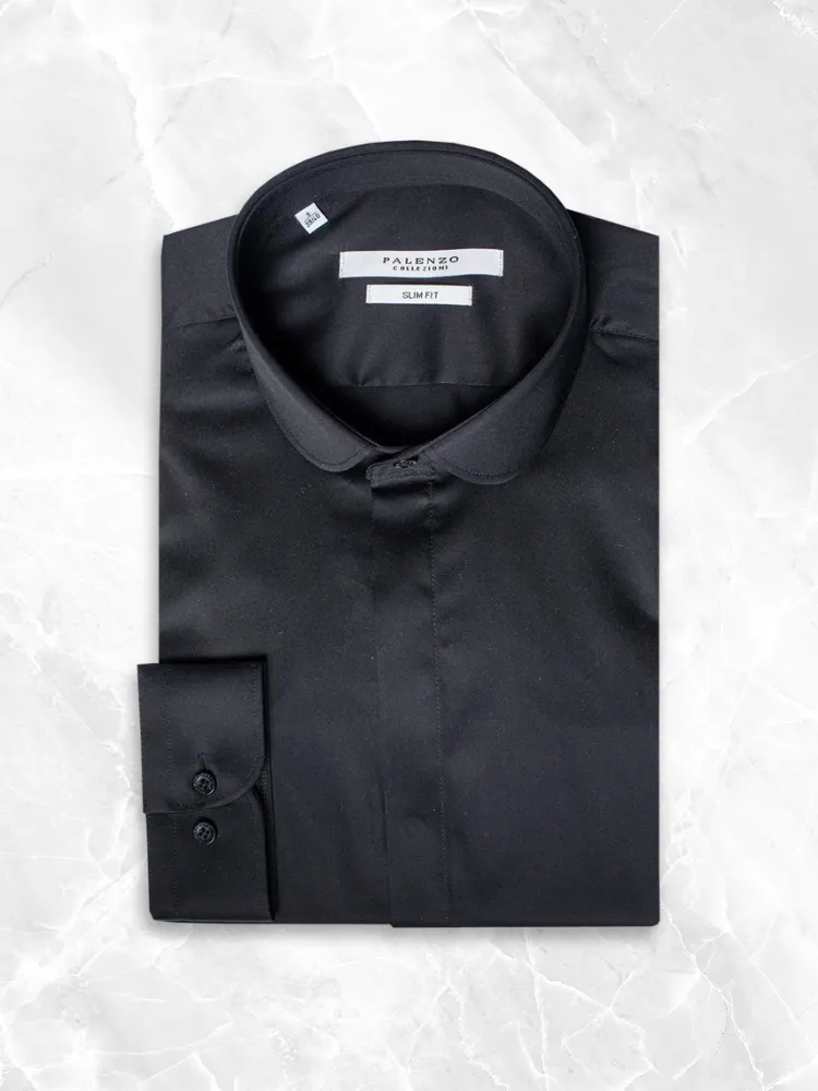 chemise_col_club__noir_0.webp Palenzo Prêt-à-porter | Chemises | Chemise col club - Noir