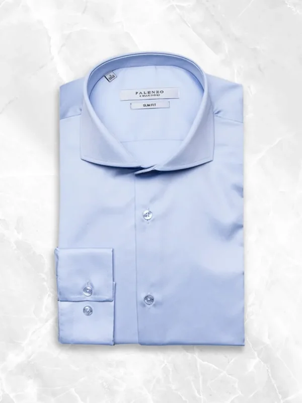 Palenzo Prêt-à-porter | Chemises | Chemise col cutaway - Bleu ciel