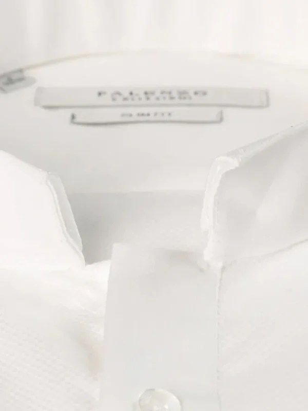 Palenzo Prêt-à-porter | Chemise col inversé - Blanc bi matière