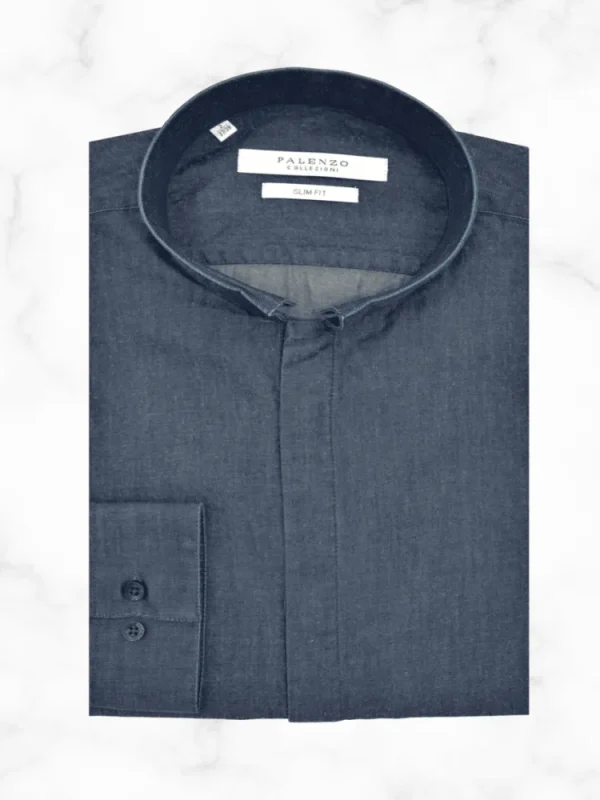Palenzo Prêt-à-porter | Chemises | Chemise col inversé - Bleu jean