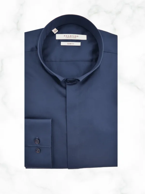 Palenzo Prêt-à-porter | Chemises | Chemise col inversé - Bleu marine
