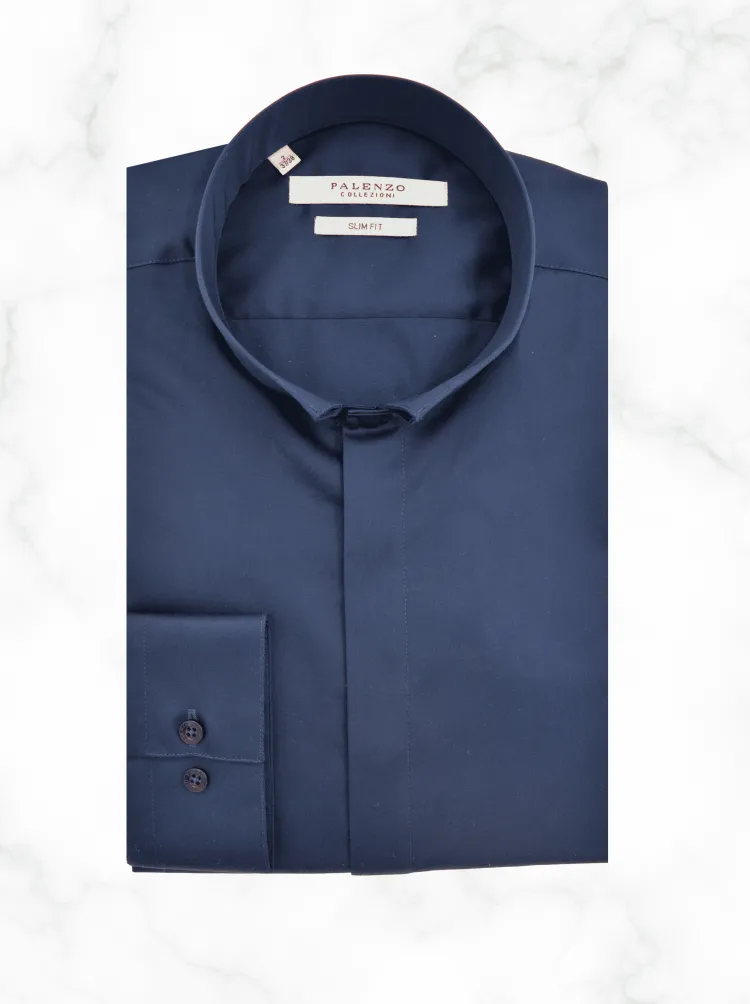 chemise_col_invers__bleu__0-2.webp Palenzo Prêt-à-porter | Chemises | Chemise col inversé - Bleu marine