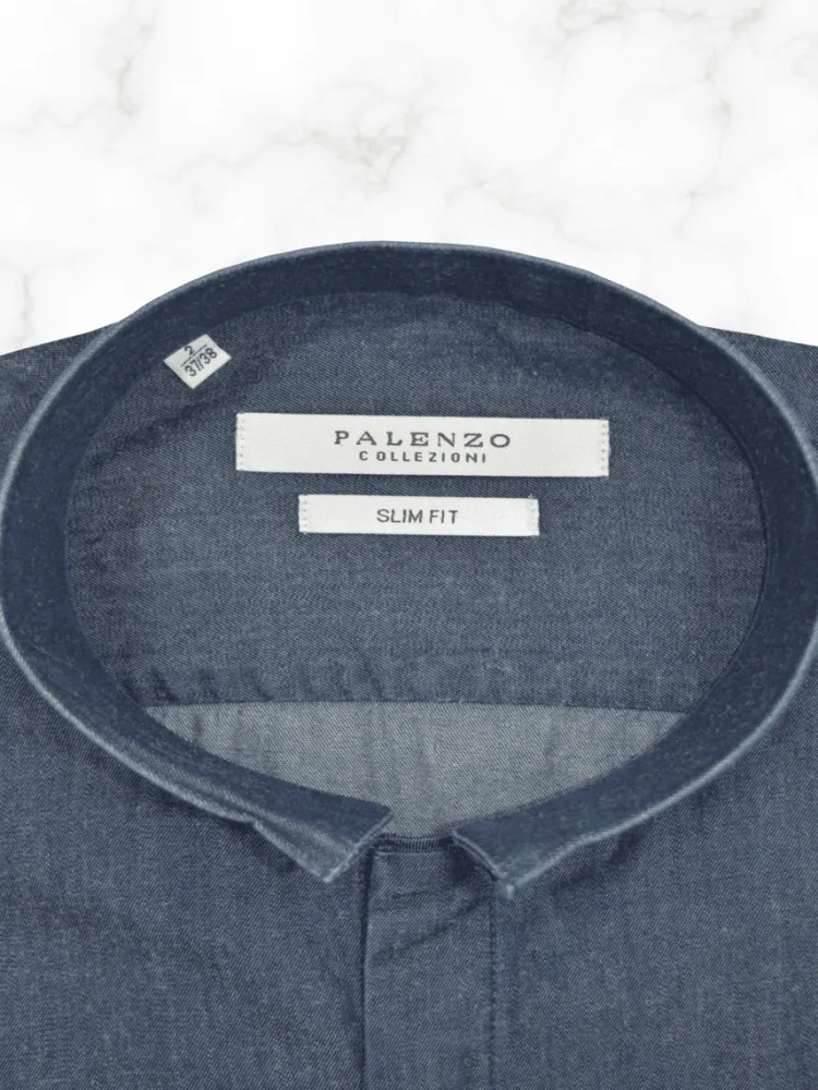 chemise_col_invers__bleu__1.webp Palenzo Prêt-à-porter | Chemises | Chemise col inversé - Bleu jean