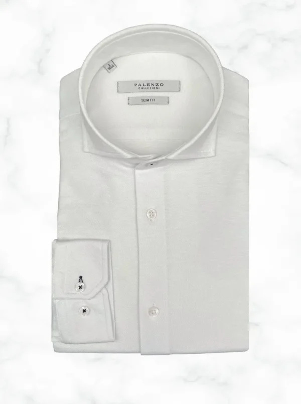 Palenzo Prêt-à-porter | Chemises | Chemise col italien - Blanc