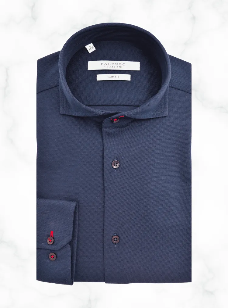 chemise_col_italien__bleu_0.webp Palenzo Prêt-à-porter | Chemise col italien - Bleu marine