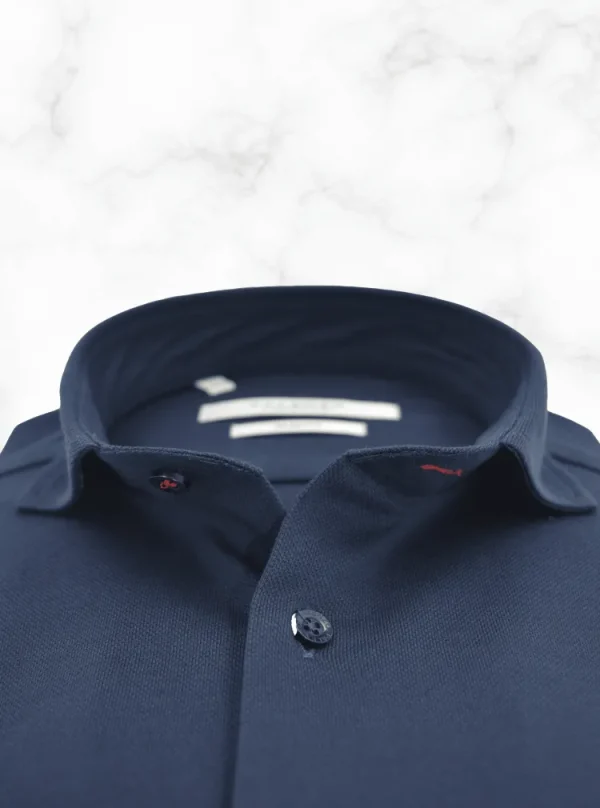 Palenzo Prêt-à-porter | Chemise col italien - Bleu marine