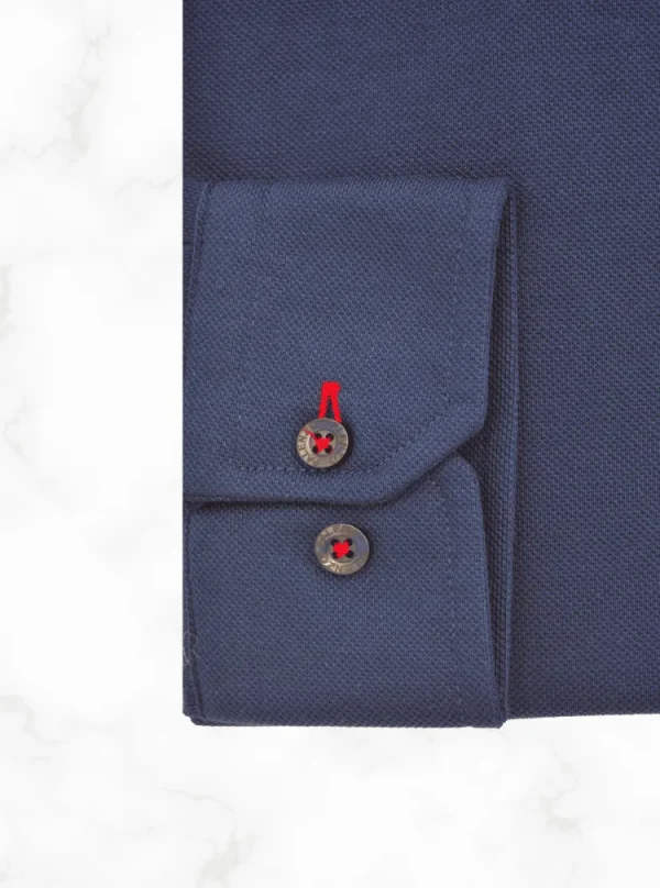 Palenzo Prêt-à-porter | Chemise col italien - Bleu marine