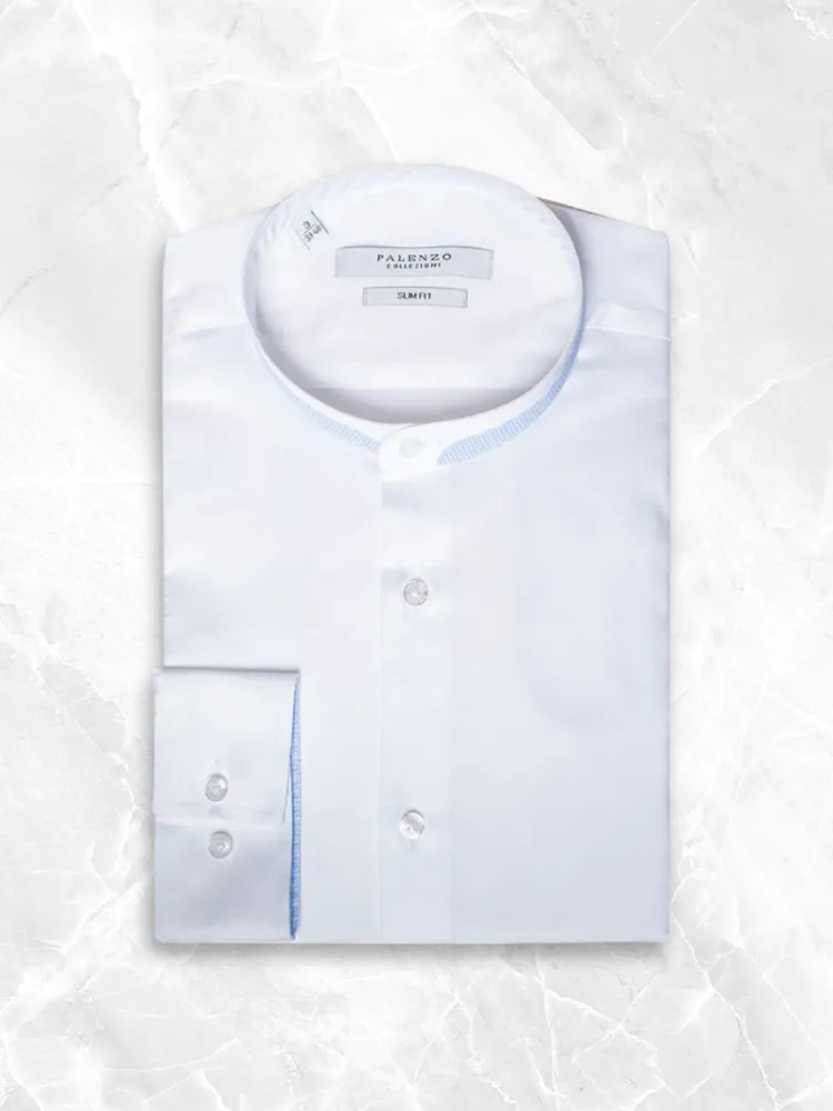 chemise_col_officier__bla_0.webp Palenzo Prêt-à-porter | Chemise col officier - Blanc