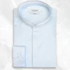 Palenzo Prêt-à-porter | Chemise col officier arrondi - Bleu ciel