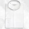 Palenzo Prêt-à-porter | Chemises | Chemise col officier arrondi - Blanc et gris