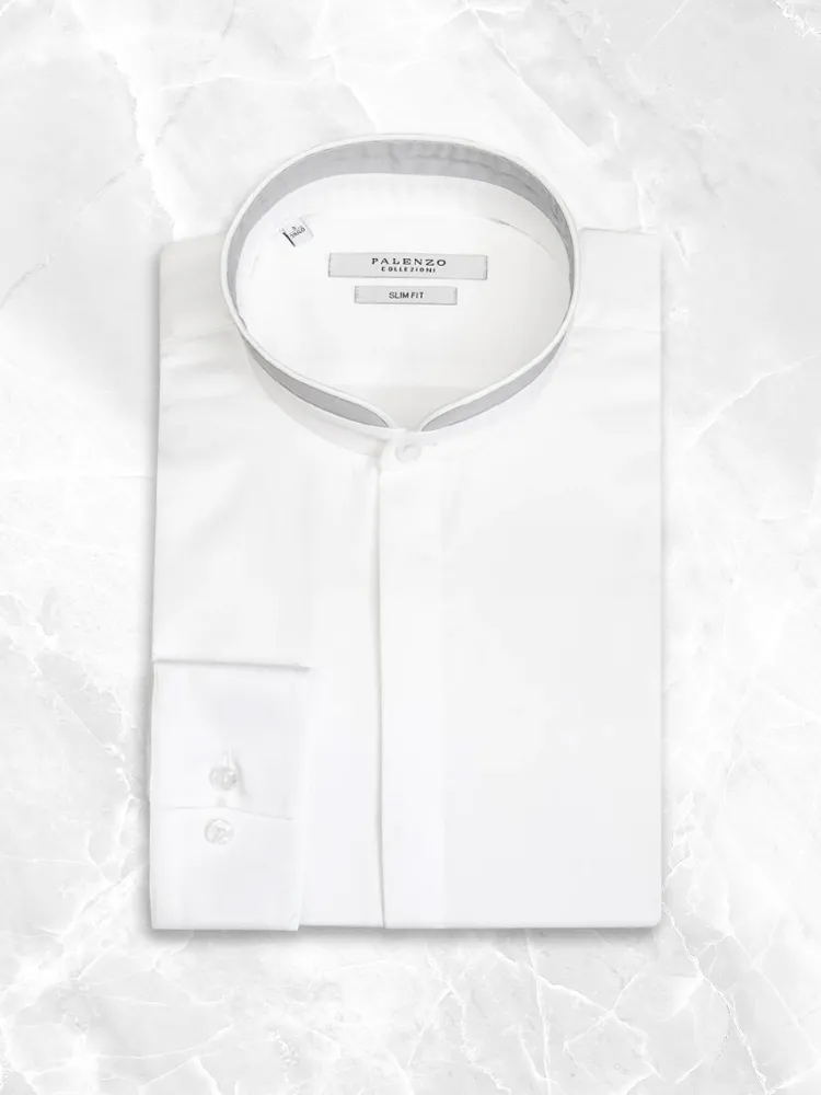 chemise_col_officier_arro_0-3.webp Palenzo Prêt-à-porter | Chemises | Chemise col officier arrondi - Blanc et gris