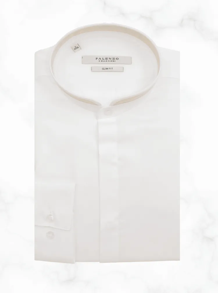 chemise_col_officier_arro_0-5.webp Palenzo Prêt-à-porter | Chemises | Chemise col officier arrondi - Blanc et beige