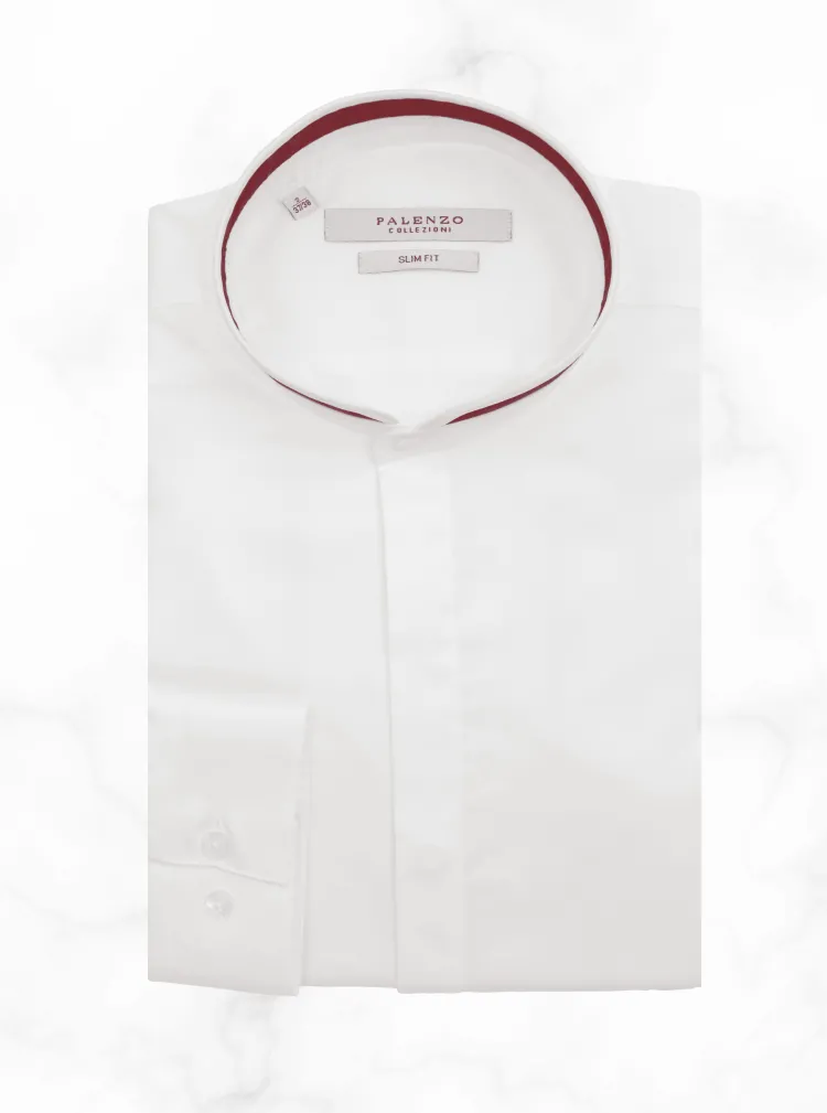 chemise_col_officier_arro_0-6.webp Palenzo Prêt-à-porter | Chemises | Chemise col officier arrondi - Blanc et bordeaux