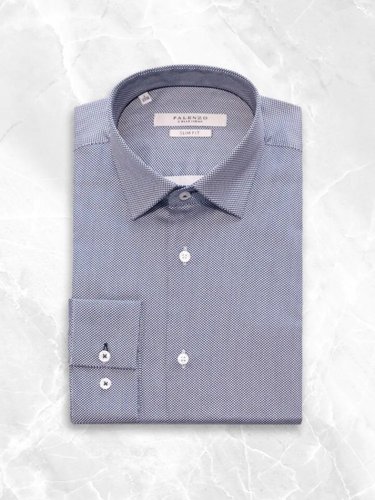 chemise_petit_col_franais_0-11.webp Palenzo Prêt-à-porter | Chemise petit col français - Bleu marine imprimé