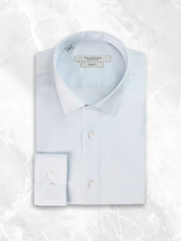 Palenzo Prêt-à-porter | Chemise petit col français - Bleu clair