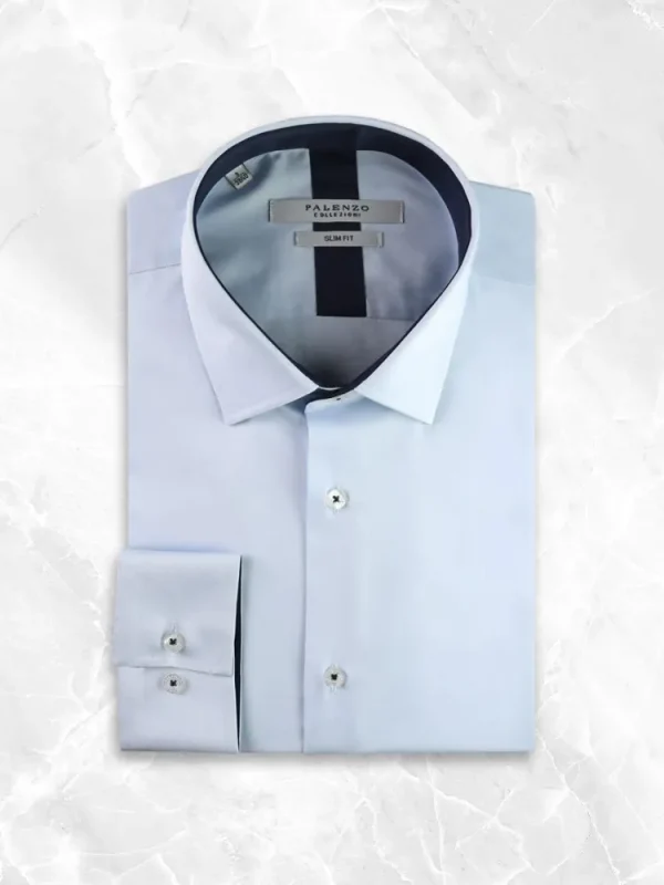 Palenzo Prêt-à-porter | Chemise petit col français - Bleu ciel