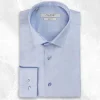 Palenzo Prêt-à-porter | Chemise petit col français - Bleu fil à fil