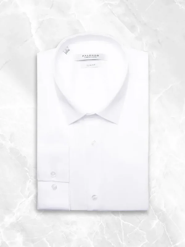 Palenzo Prêt-à-porter | Chemises | Chemise petit col français - Blanc