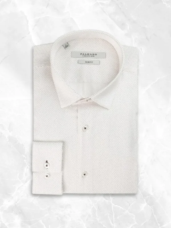 Palenzo Prêt-à-porter | Chemises | Chemise petit col français - Pois bordeaux