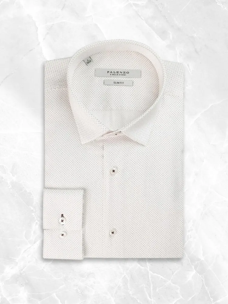 chemise_petit_col_franais_0-24.webp Palenzo Prêt-à-porter | Chemises | Chemise petit col français - Pois bordeaux