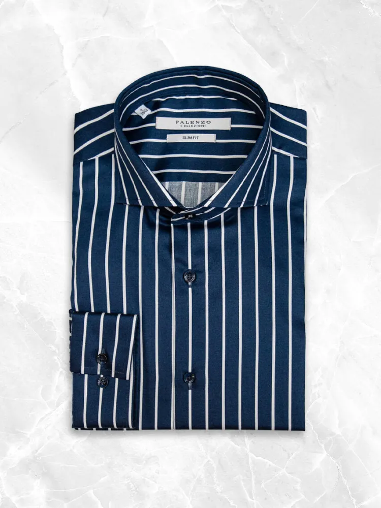 chemise_petit_col_franais_0-28.webp Palenzo Prêt-à-porter | Chemises | Chemise petit col français - Bleu marine et blanc rayures