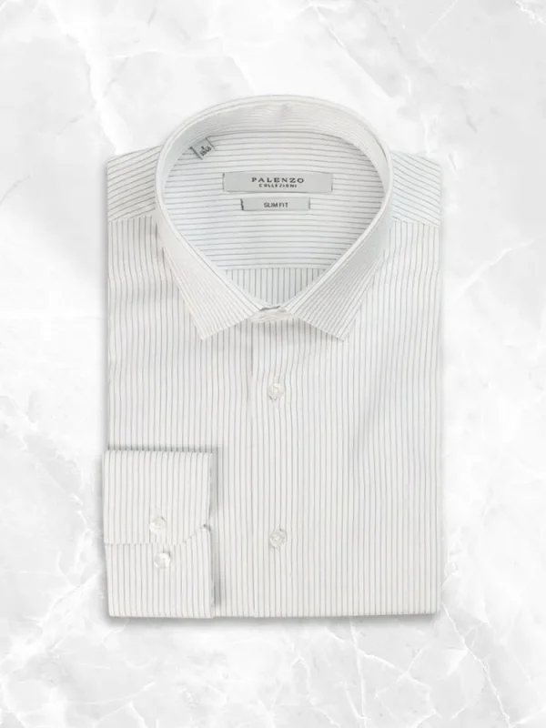 Palenzo Prêt-à-porter | Chemises | Chemise petit col français - Bleu marine rayures