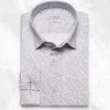 Palenzo Prêt-à-porter | Chemise petit col français - Blanc et gris imprimé