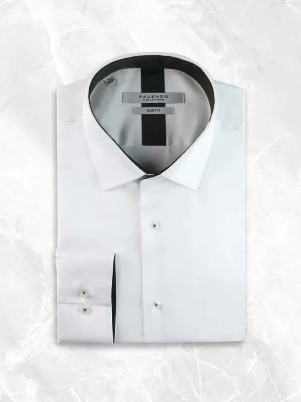 Palenzo Prêt-à-porter | Chemises | Chemise petit col français - Blanc