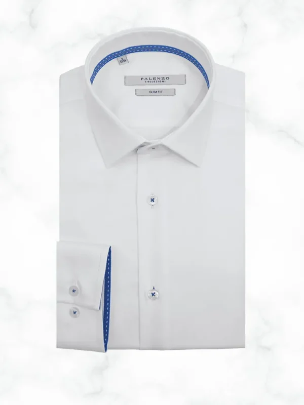 Palenzo Prêt-à-porter | Chemises | Chemise petit col français - Blanc