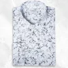 Palenzo Prêt-à-porter | Chemises | Chemise petit col français - Blanc et noir imprimé