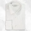 Palenzo Prêt-à-porter | Chemises | Chemise petit col français - Blanc et Bleu nuit rayures