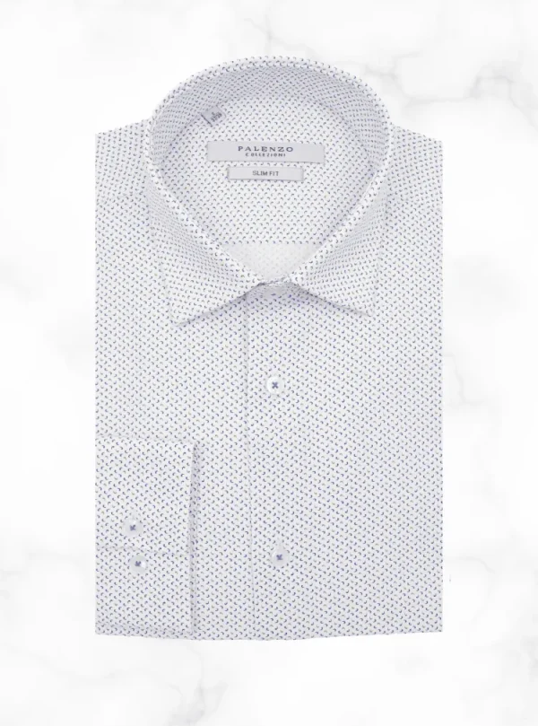 Palenzo Prêt-à-porter | Chemise petit col français - Blanc imprimé