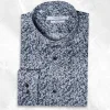 Palenzo Prêt-à-porter | Chemise petit col français - Noir et blanc imprimé