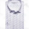 Palenzo Prêt-à-porter | Chemise petit col français - Blanc et bleu imprimé