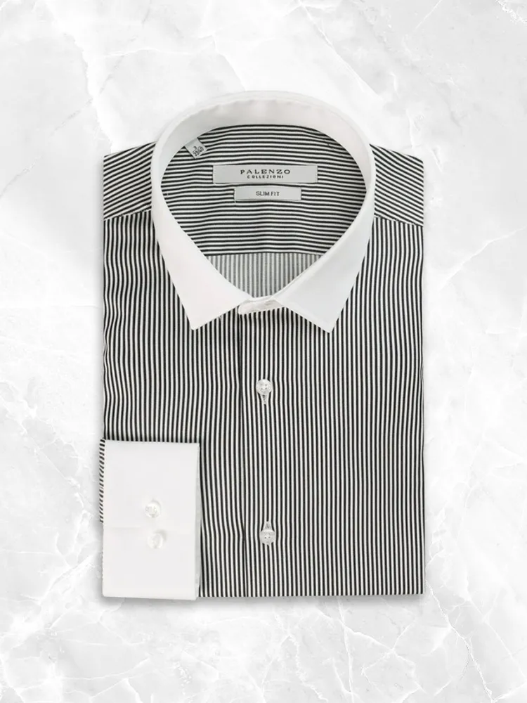 chemise_petit_col_franais_0-56.webp Palenzo Prêt-à-porter | Chemise petit col français - Noir rayures