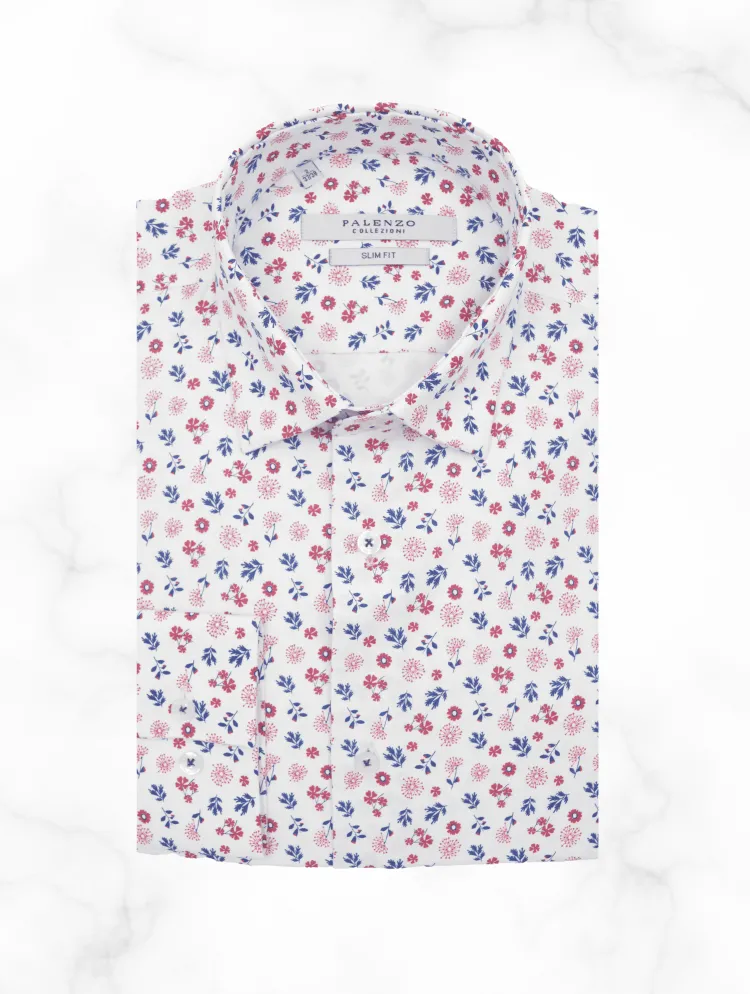 chemise_petit_col_franais_0-62.webp Palenzo Prêt-à-porter | Chemises | Chemise petit col français - Blanc imprimé