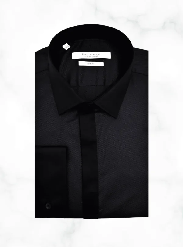Palenzo Cérémonie | Prêt-à-porter | Chemise petit col français - Noir