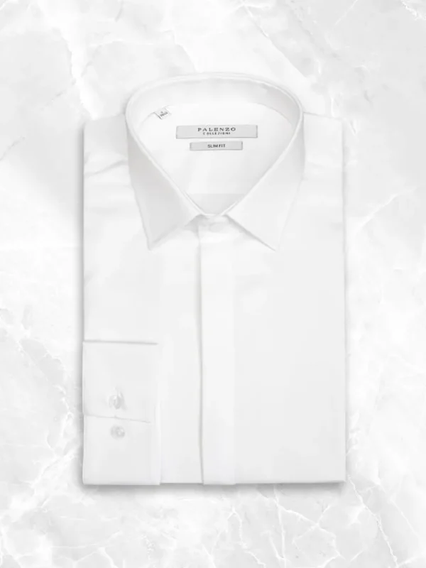 Palenzo Prêt-à-porter | Chemises | Chemise petit col français - Blanc