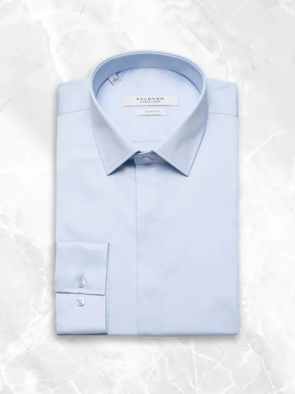 Palenzo Prêt-à-porter | Chemises | Chemise petit col français - Bleu ciel