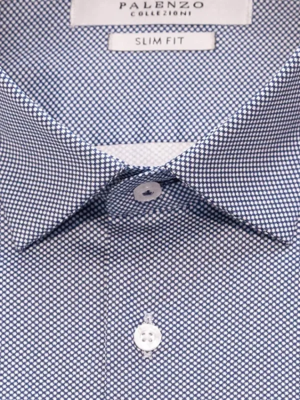 Palenzo Prêt-à-porter | Chemise petit col français - Bleu marine imprimé