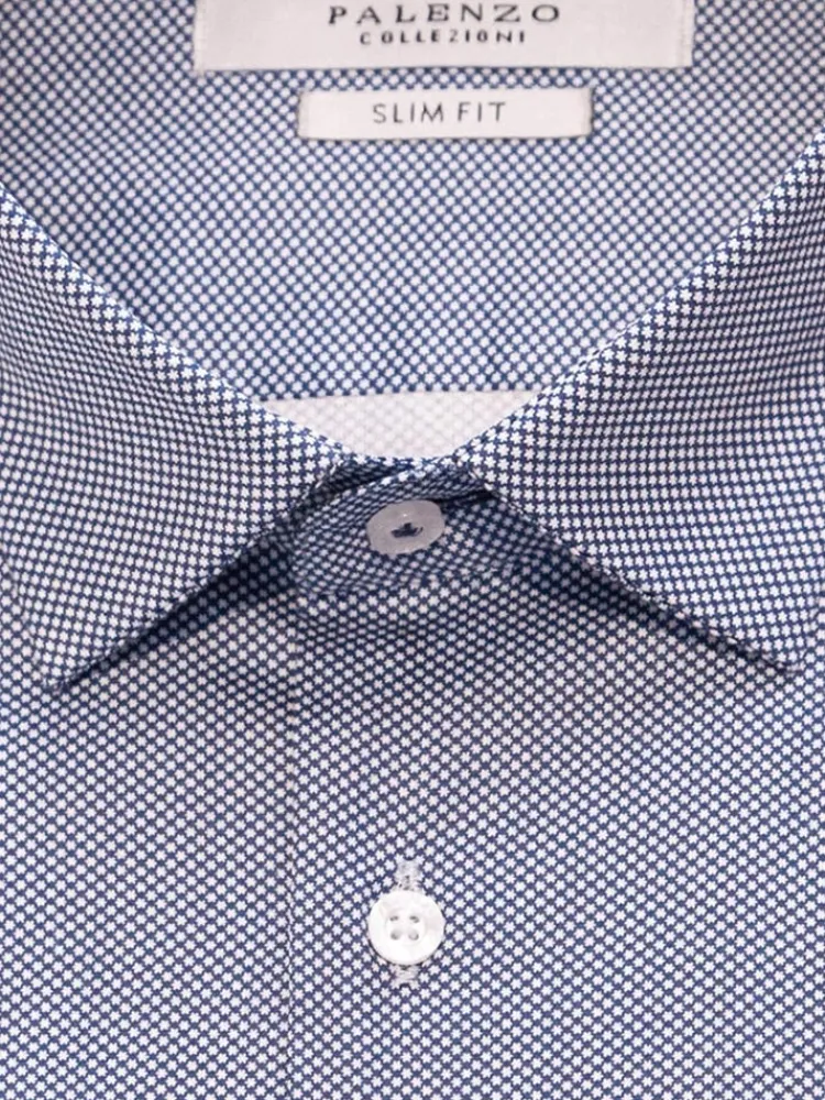 chemise_petit_col_franais_1-11.webp Palenzo Prêt-à-porter | Chemise petit col français - Bleu marine imprimé