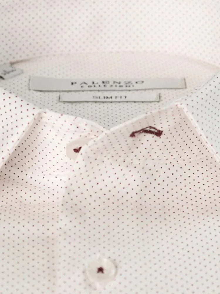 chemise_petit_col_franais_1-23.webp Palenzo Prêt-à-porter | Chemises | Chemise petit col français - Pois bordeaux
