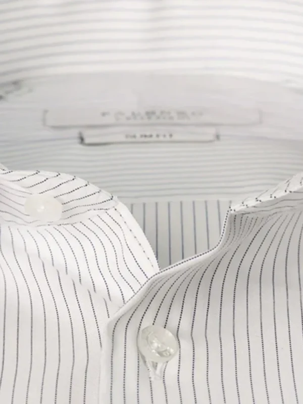 Palenzo Prêt-à-porter | Chemises | Chemise petit col français - Bleu marine rayures