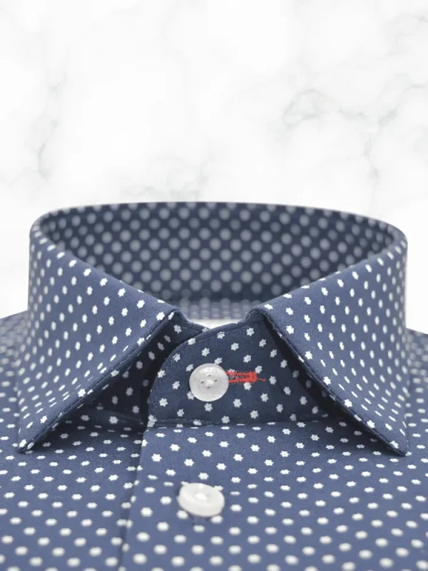 Palenzo Prêt-à-porter | Chemises | Chemise petit col français - Bleu marine imprimé