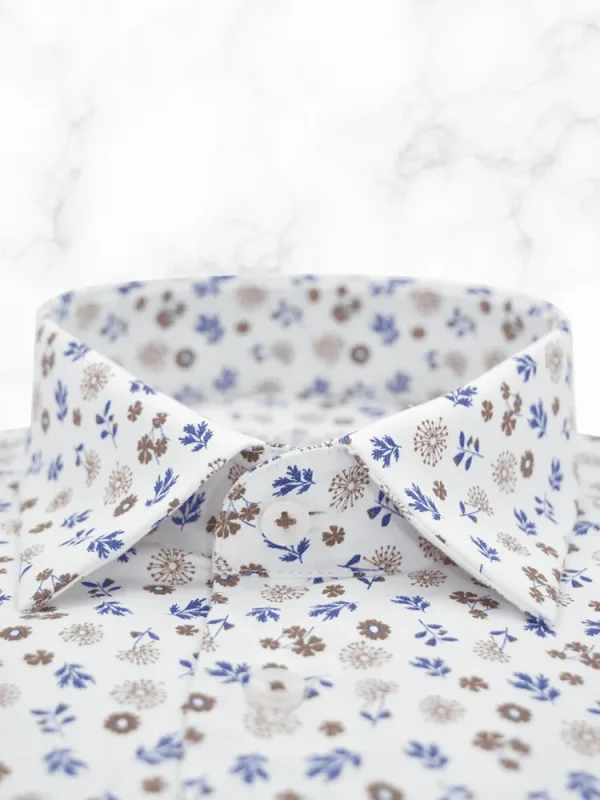 Palenzo Prêt-à-porter | Chemises | Chemise petit col français - Blanc imprimé