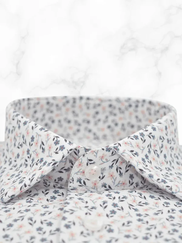 Palenzo Prêt-à-porter | Chemises | Chemise petit col français - Blanc imprimé