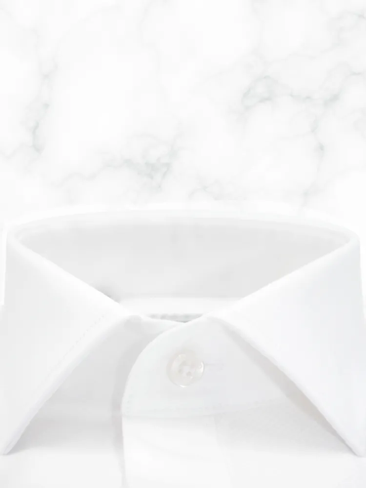 chemise_petit_col_franais_1-64.webp Palenzo Prêt-à-porter | Chemises Cérémonie | Chemise petit col français - Blanc bi-matière
