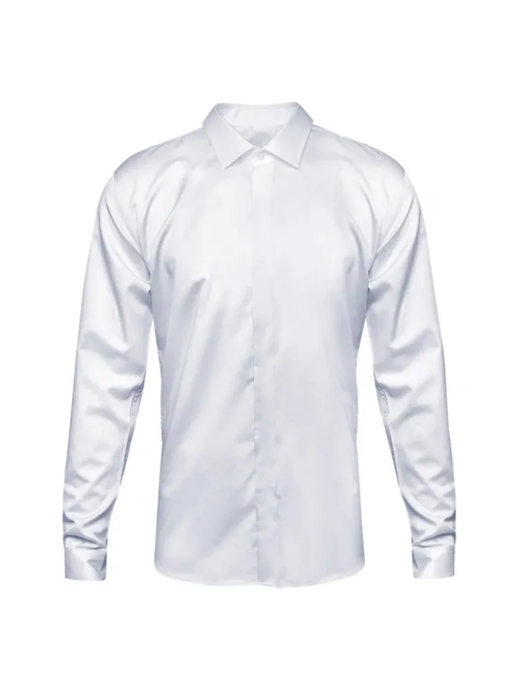 chemise_petit_col_franais_1-65.webp Palenzo Cérémonie | Prêt-à-porter | Chemise petit col français poignets mousquetaires - Blanc